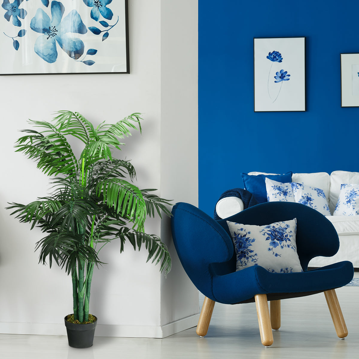 3.5 Feet Artificial Areca Palm Decorative Silk Tree with Basket, Green Faux Plants at Gallery Canada