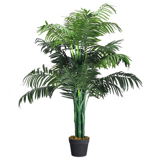 3.5 Feet Artificial Areca Palm Decorative Silk Tree with Basket, Green - Gallery Canada