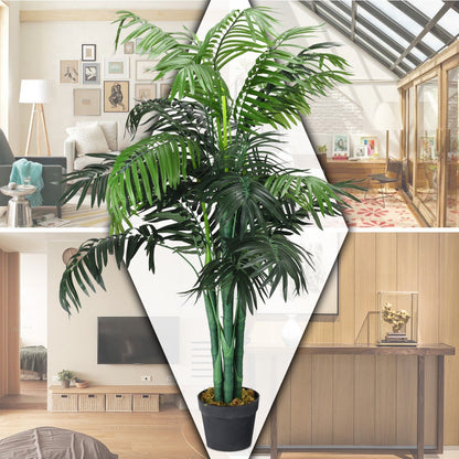 3.5 Feet Artificial Areca Palm Decorative Silk Tree with Basket, Green Faux Plants at Gallery Canada
