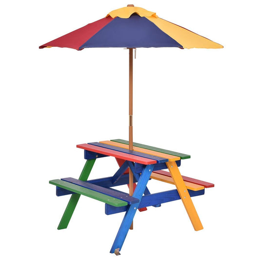 4 Seat Kids Picnic Folding Garden Umbrella Table Outdoor Furniture Sets Options at Gallery Canada