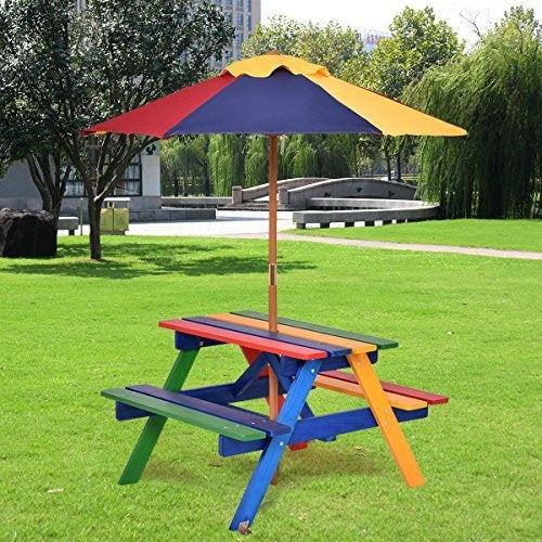 4 Seat Kids Picnic Folding Garden Umbrella Table Outdoor Furniture Sets Options at Gallery Canada