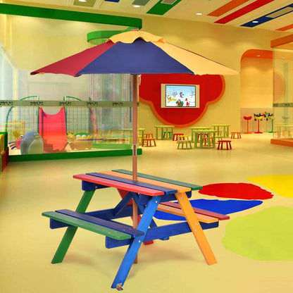 4 Seat Kids Picnic Folding Garden Umbrella Table Outdoor Furniture Sets at Gallery Canada