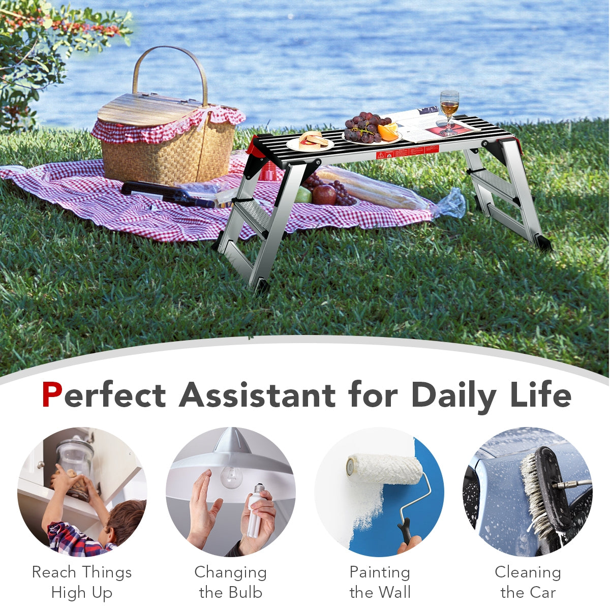 330 lbs Aluminum Folding Non-slip Drywall Step Stool Ladder Kitchen Tools at Gallery Canada