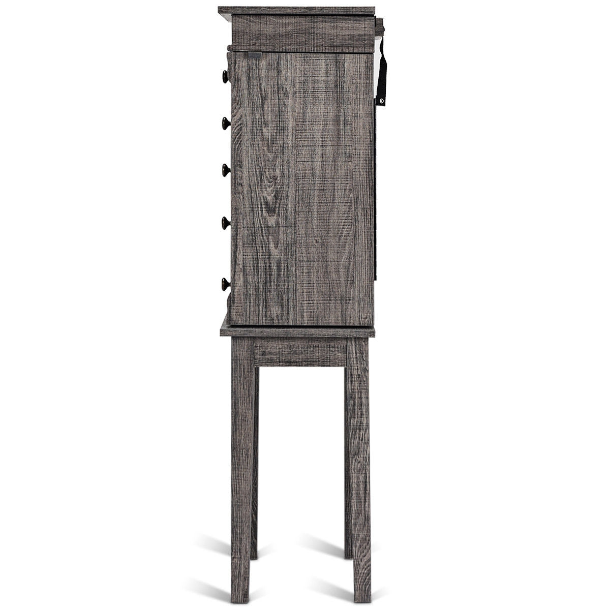 Standing Jewelry Cabinet Storage Organizer with Wooden Legs, Gray Jewelry Armoires at Gallery Canada