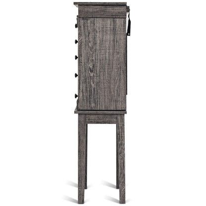 Standing Jewelry Cabinet Storage Organizer with Wooden Legs, Gray Jewelry Armoires at Gallery Canada