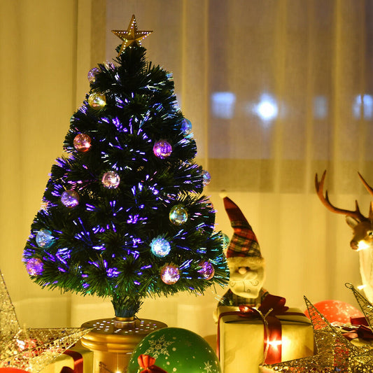 3' Pre-Lit Fiber Optical Firework Christmas Tree, Green - Gallery Canada