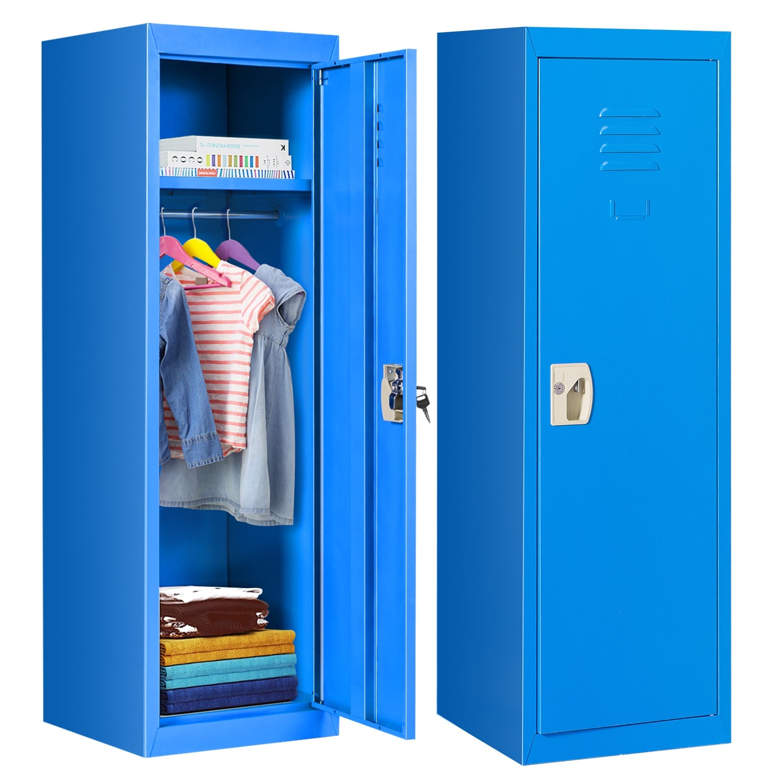 48 Inch Children Single Tier Metal Locker, Blue Kids Storage at Gallery Canada
