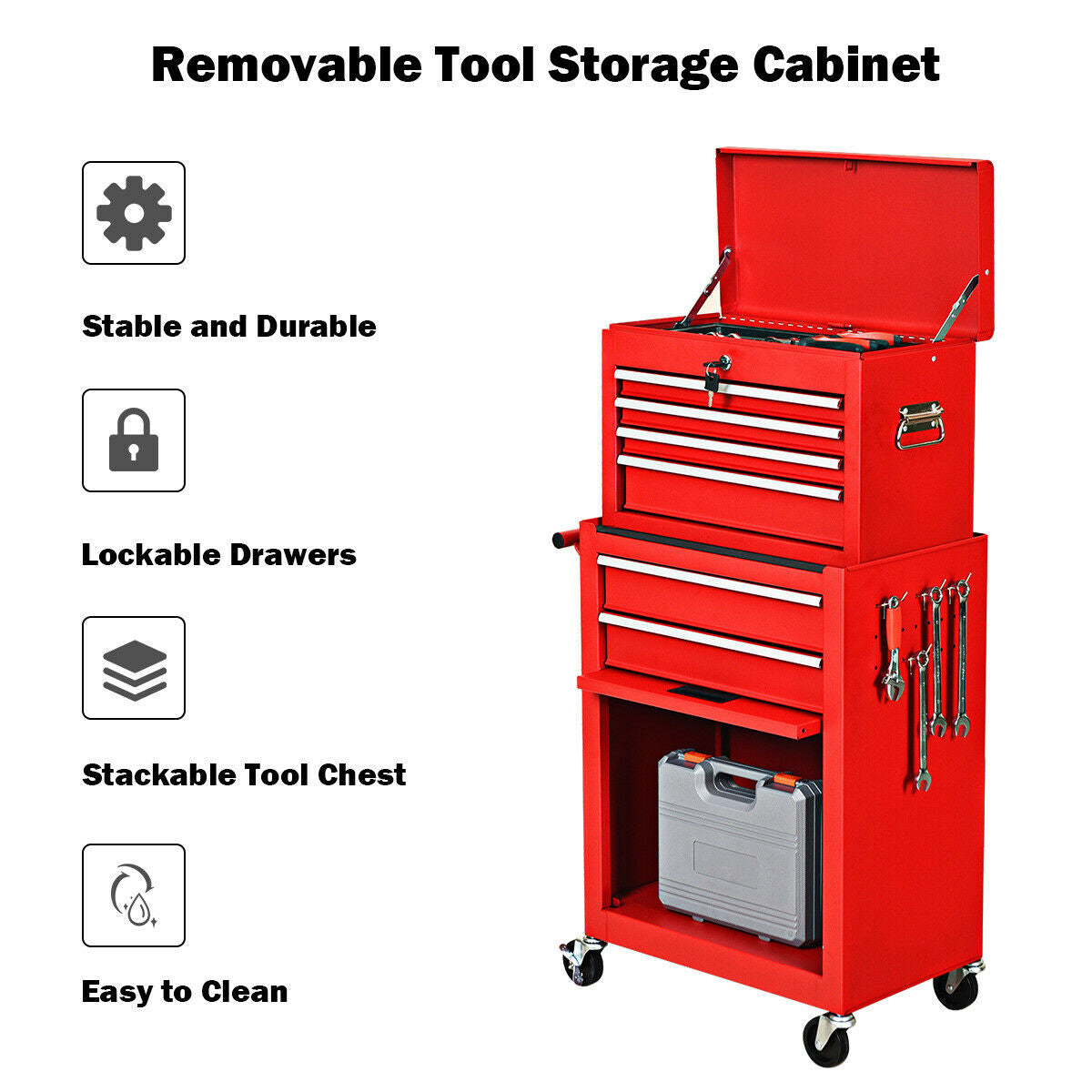 Rolling Cabinet Storage Chest Box Garage Toolbox Organizer, Red Garages at Gallery Canada