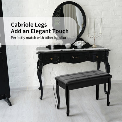 Solid Wood PU Leather Piano Bench with Storage, Black Pianos & Keyboards at Gallery Canada