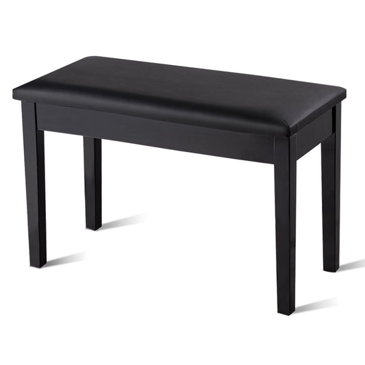 Solid Wood PU Leather Padded Piano Bench Keyboard Seat, Black Pianos & Keyboards Black at Gallery Canada