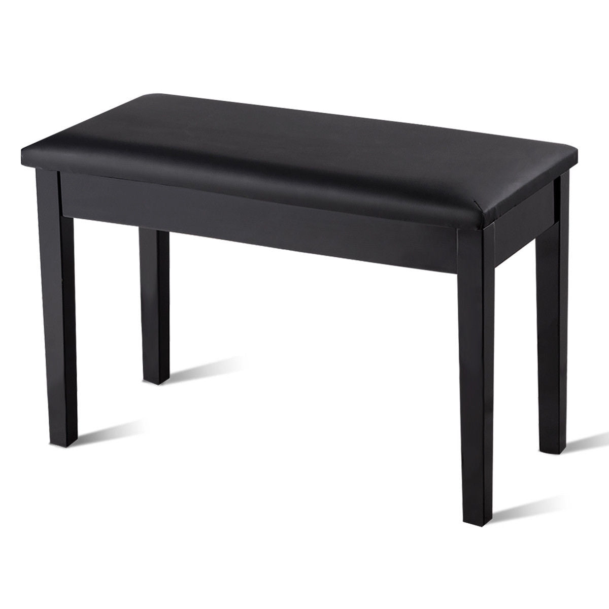Solid Wood PU Leather Padded Piano Bench Keyboard Seat, Black Pianos & Keyboards at Gallery Canada