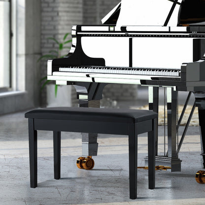 Solid Wood PU Leather Padded Piano Bench Keyboard Seat, Black Pianos & Keyboards at Gallery Canada