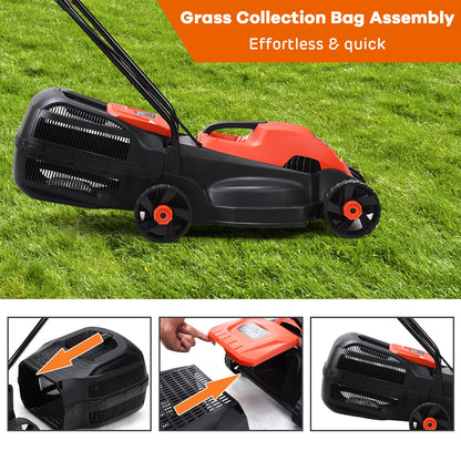 13 Inch Electric Push Lawn Mower With Grass Bag, Red Garden Tools at Gallery Canada