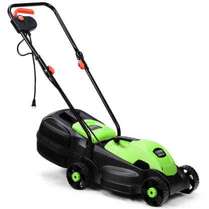 13 Inch Electric Push Lawn Corded Mower with Grass Bag, Green Garden Tools Green at Gallery Canada