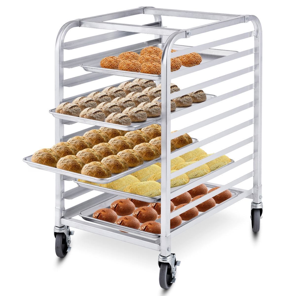 10 Sheets Aluminum Rolling Bakery Pan Rack, Silver Baker's Racks at Gallery Canada