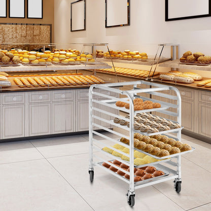10 Sheets Aluminum Rolling Bakery Pan Rack, Silver Baker's Racks at Gallery Canada