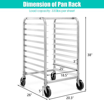 10 Sheets Aluminum Rolling Bakery Pan Rack, Silver Baker's Racks at Gallery Canada