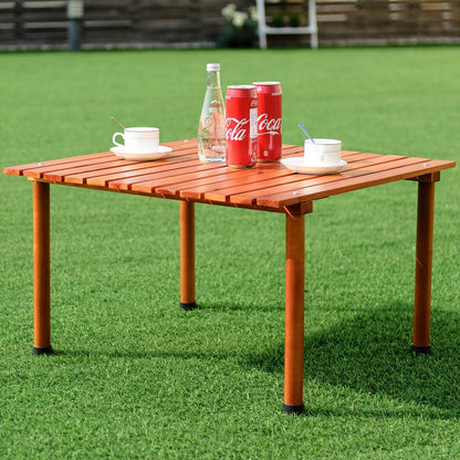 Folding Wooden Camping Roll Up Table with Carrying Bag for Picnics and Beach, Natural at Gallery Canada