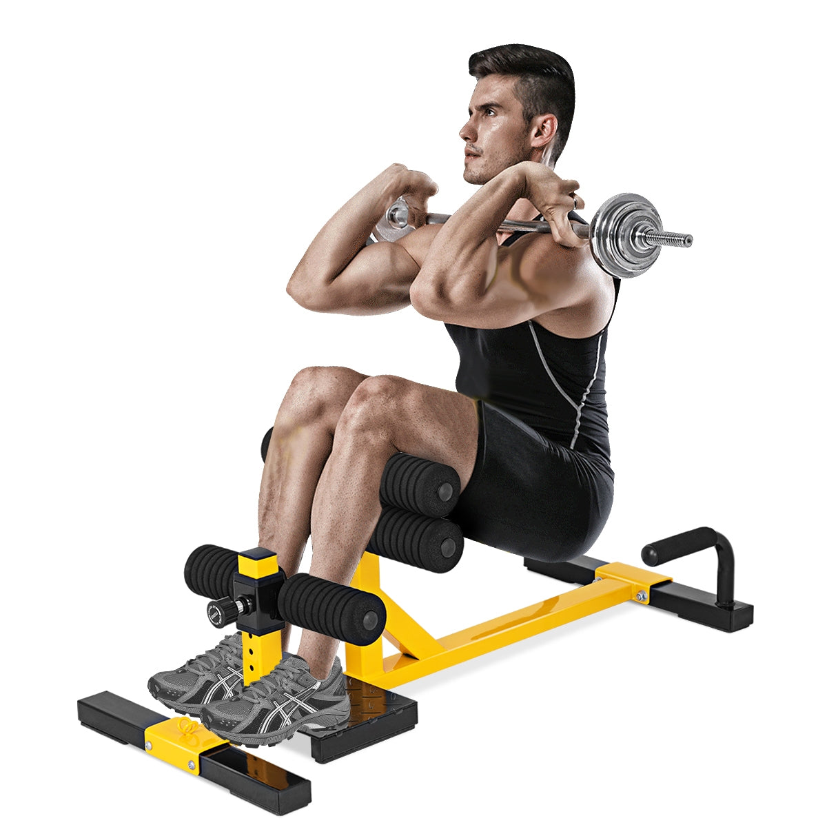 3-in-1 Sissy Squat Ab Workout Home Gym Sit Up Machine, Yellow Benches Racks & Bars at Gallery Canada