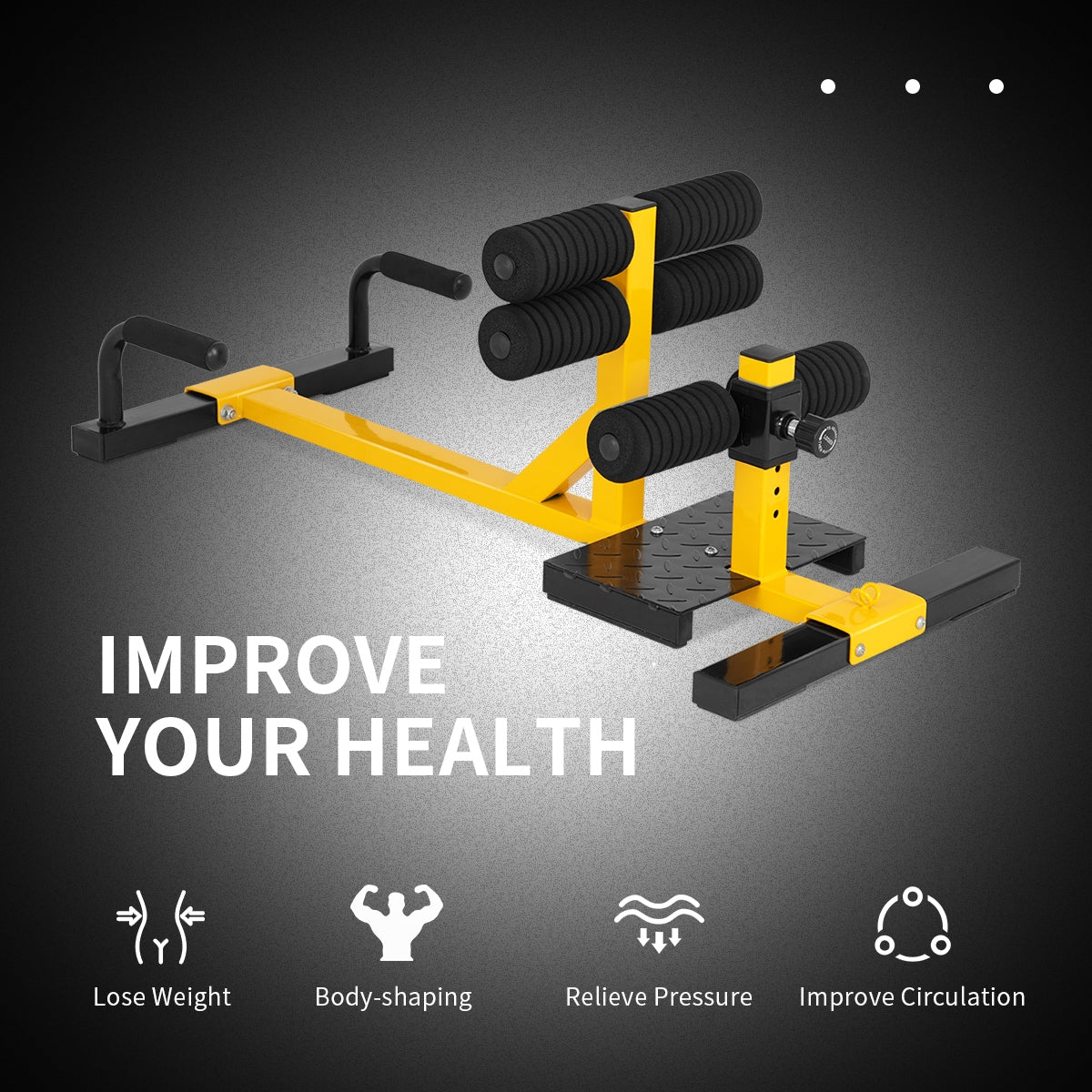 3-in-1 Sissy Squat Ab Workout Home Gym Sit Up Machine, Yellow Benches Racks & Bars at Gallery Canada