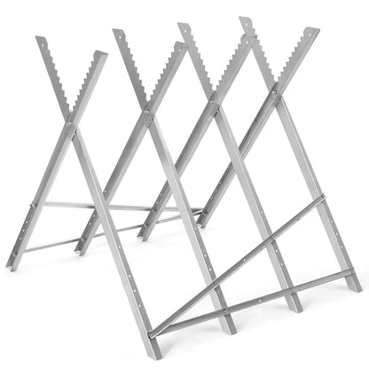 220 lbs Heavy Duty Portable Foldable Steel Sawhorse, Silver Garden Tools Silver at Gallery Canada
