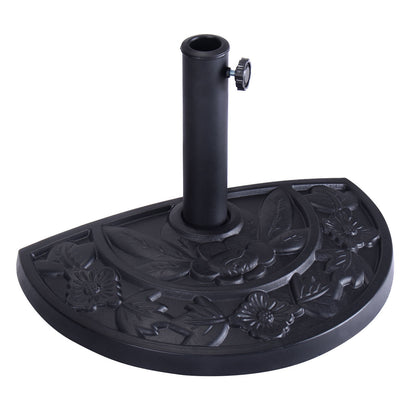 20 Inch Outdoor Patio Half Round Umbrella Base, Black Outdoor Umbrella Bases at Gallery Canada