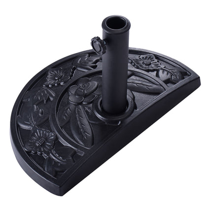 20 Inch Outdoor Patio Half Round Umbrella Base, Black Outdoor Umbrella Bases at Gallery Canada