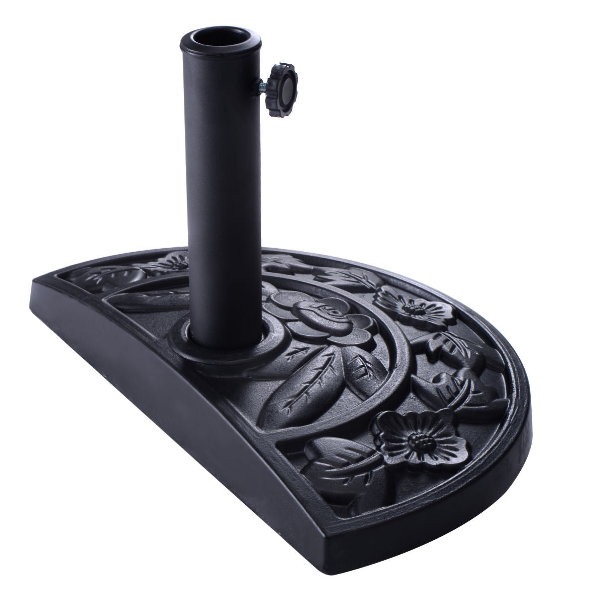 20 Inch Outdoor Patio Half Round Umbrella Base, Black Outdoor Umbrella Bases at Gallery Canada
