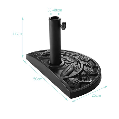 20 Inch Outdoor Patio Half Round Umbrella Base, Black Outdoor Umbrella Bases at Gallery Canada