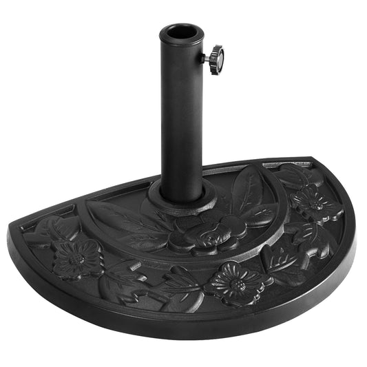 20 Inch Outdoor Patio Half Round Umbrella Base, Black Outdoor Umbrella Bases Black at Gallery Canada