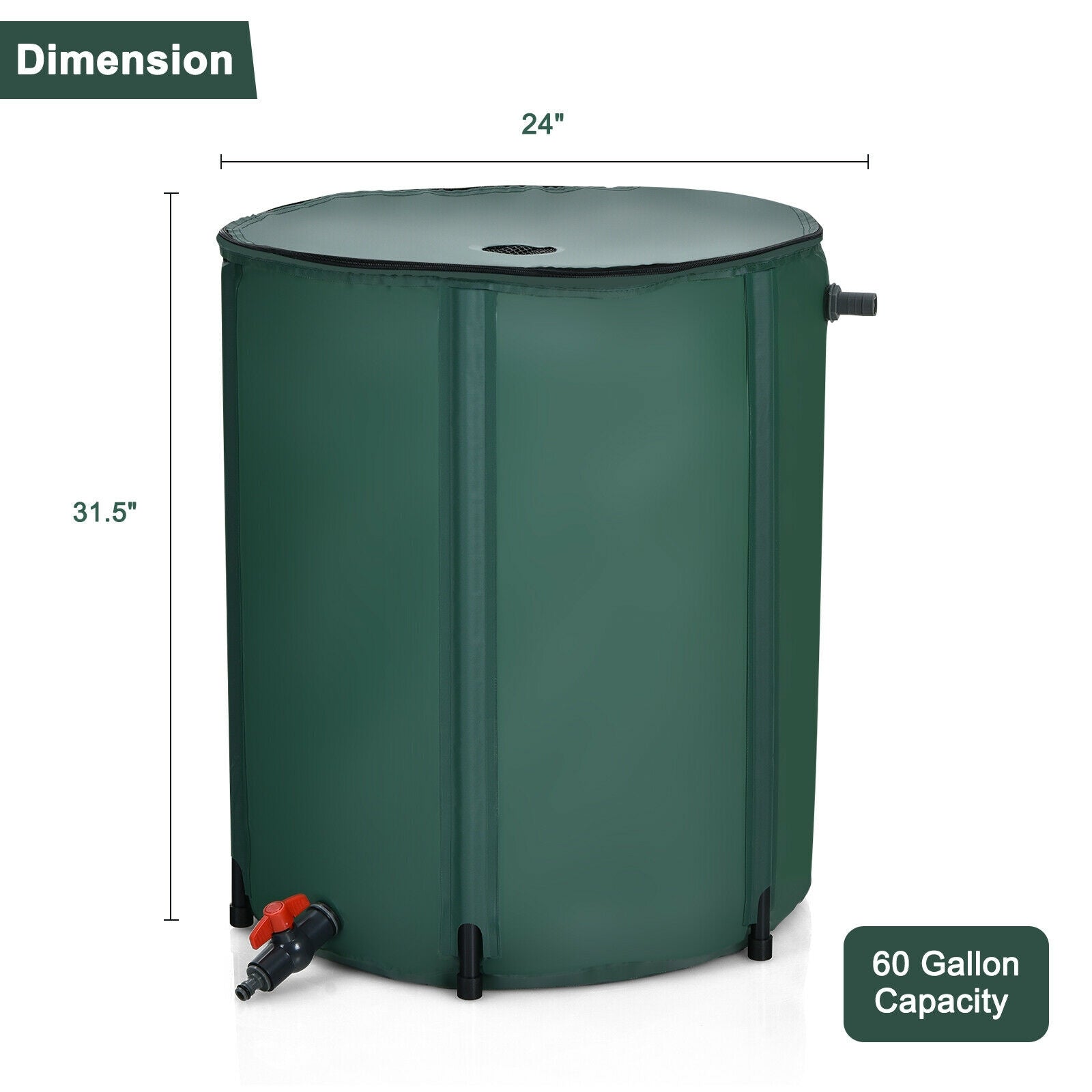 60 Gallon Collapsible Rain Barrel, Water Collector, Green Watering & Irrigation at Gallery Canada