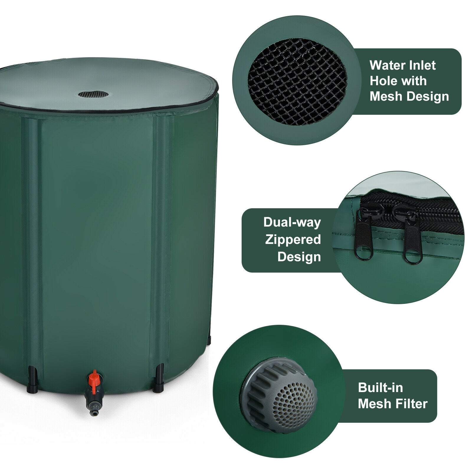 60 Gallon Collapsible Rain Barrel, Water Collector, Green Watering & Irrigation at Gallery Canada