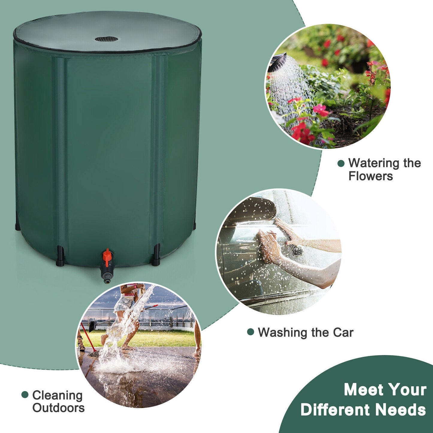 60 Gallon Collapsible Rain Barrel, Water Collector, Green Watering & Irrigation at Gallery Canada