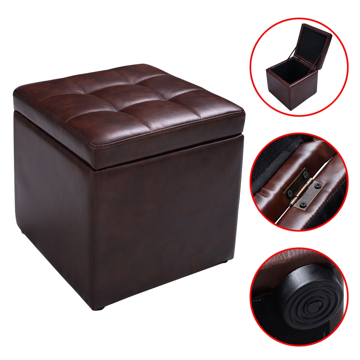 Ottoman Pouffe Storage Box Lounge Seat Footstools , Brown Ottomans at Gallery Canada