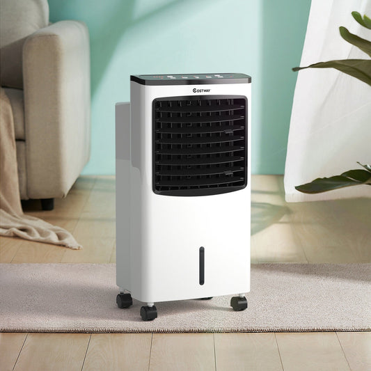 3-in-1 Portable Evaporative Air Conditioner Cooler with Remote Control for Home, White - Gallery Canada