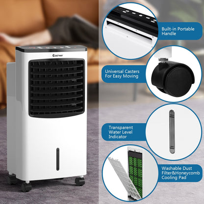 3-in-1 Portable Evaporative Air Conditioner Cooler with Remote Control for Home, White at Gallery Canada