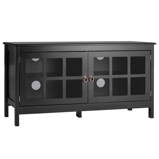 50 Inch Modern Wood Large TV Stand Entertainment Center for TV, Black - Gallery Canada