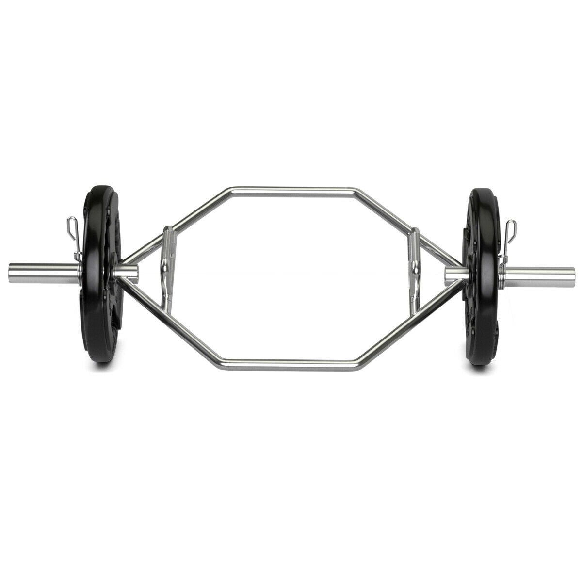 56 Inch Olympic Hexagon Deadlift Trap Bar with Folding Grips Powerlifting, Silver Benches Racks & Bars at Gallery Canada