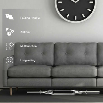 56 Inch Olympic Hexagon Deadlift Trap Bar with Folding Grips Powerlifting, Silver Benches Racks & Bars at Gallery Canada