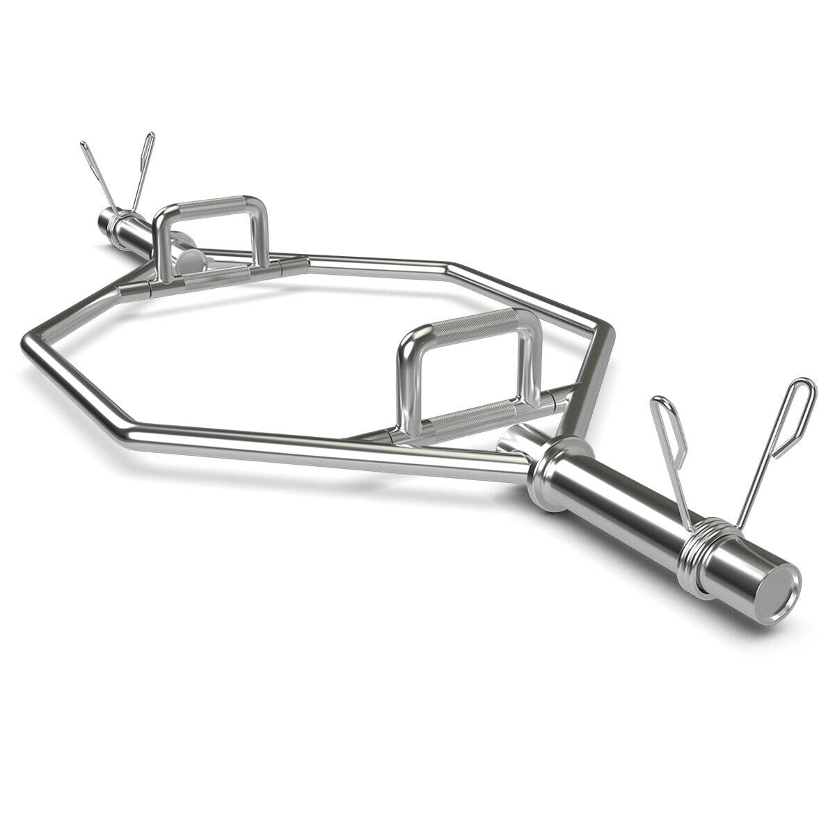 56 Inch Olympic Hexagon Deadlift Trap Bar with Folding Grips Powerlifting, Silver Benches Racks & Bars at Gallery Canada