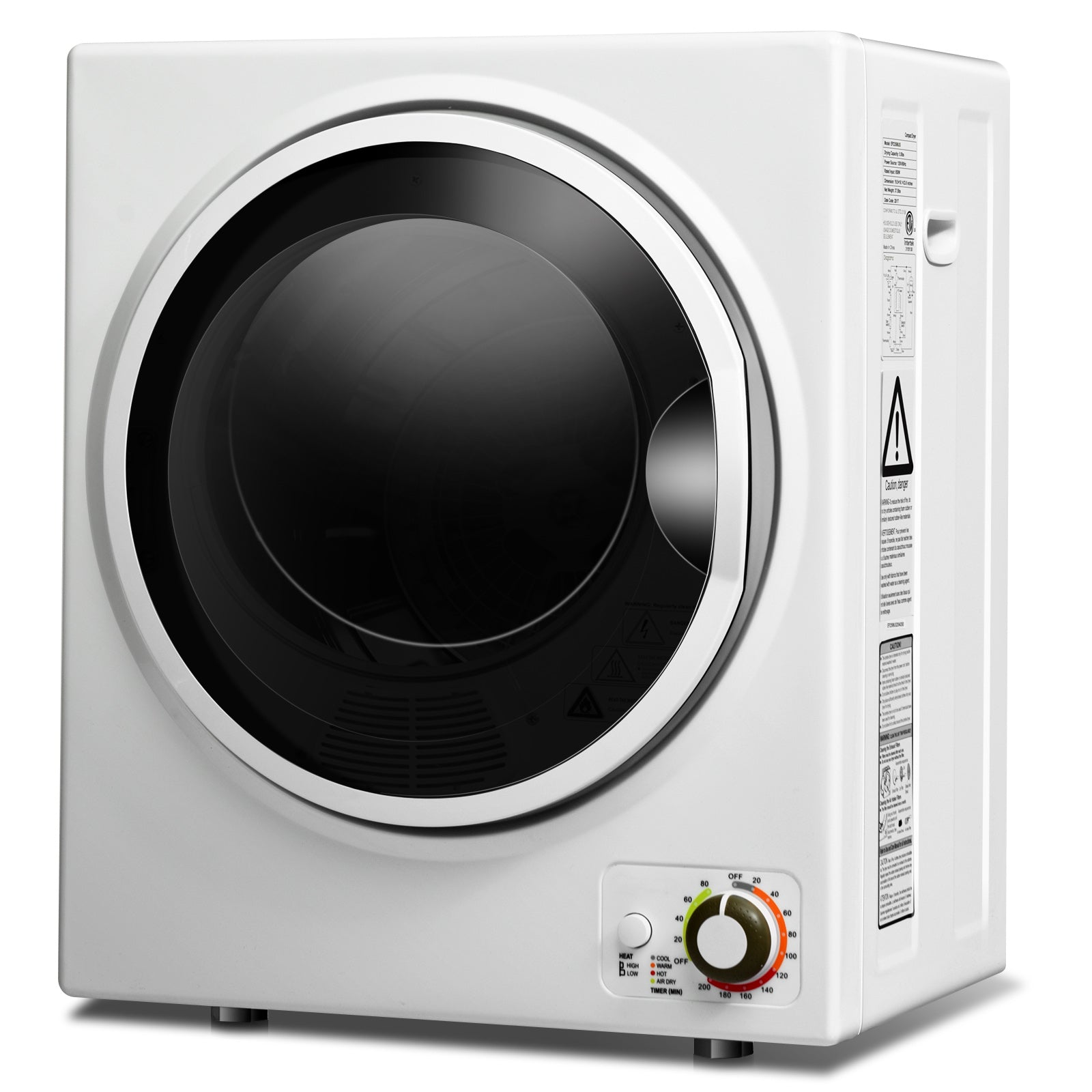 1.5 Cu .ft Clothes Dryer with with Stainless Steel Wall Mount, White Dryers White at Gallery Canada