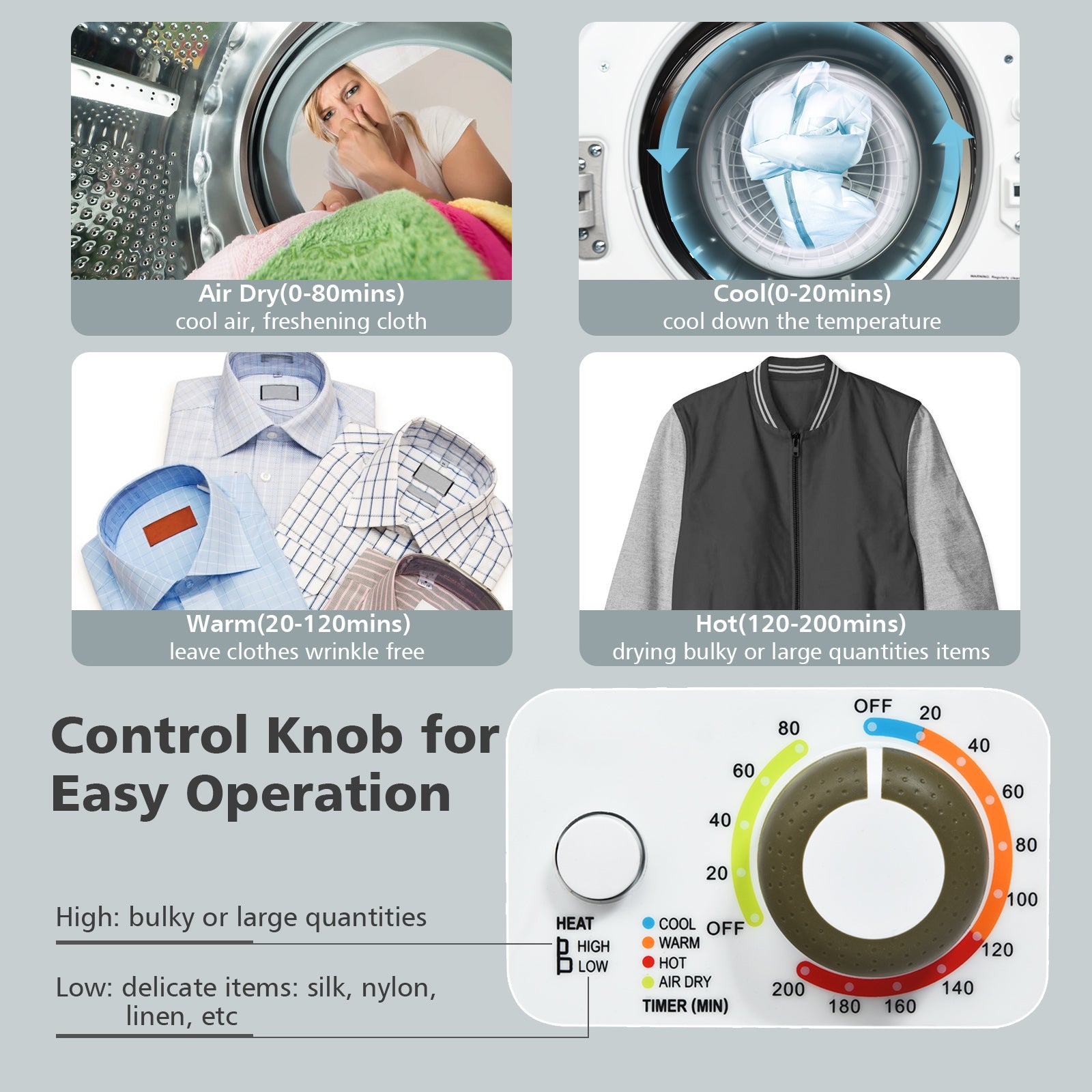 1.5 Cu.ft Clothes Dryer, Stainless Steel Wall Mount, White Dryers at Gallery Canada