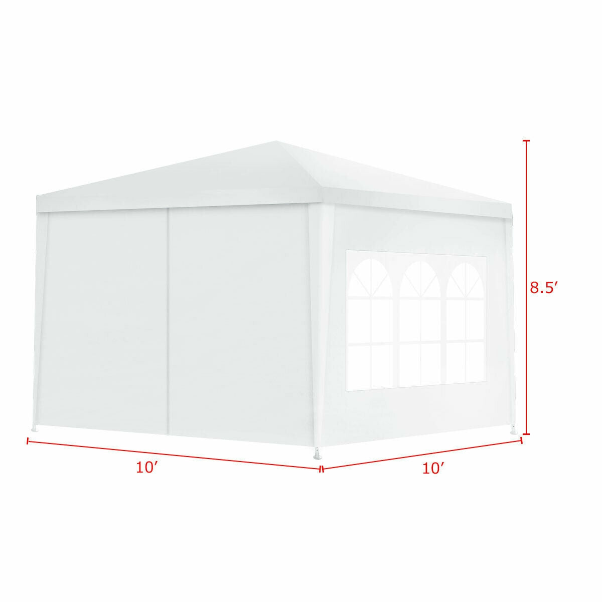 10 x 10 Feet Outdoor Side Walls Canopy Tent with 4 Removable Sidewalls, White Canopies at Gallery Canada