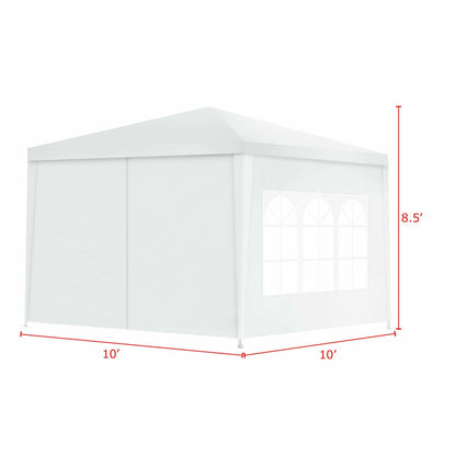 10 x 10 Feet Outdoor Side Walls Canopy Tent with 4 Removable Sidewalls, White Canopies at Gallery Canada