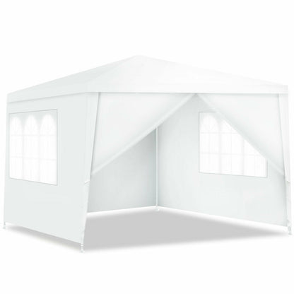 10 x 10 Feet Outdoor Side Walls Canopy Tent with 4 Removable Sidewalls, White Canopies at Gallery Canada