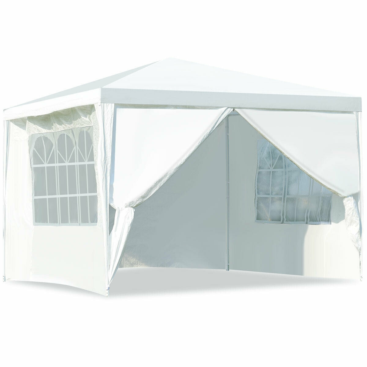 10 x 10 Feet Outdoor Side Walls Canopy Tent with 4 Removable Sidewalls, White Canopies at Gallery Canada