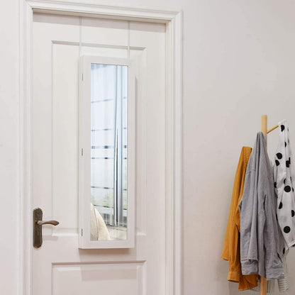 Wall Door Mounted Mirrored Jewelry Cabinet Storage Organizer, White Jewelry Armoires at Gallery Canada