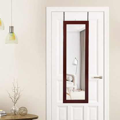 Lockable Wall Door Mounted Mirror Jewelry Cabinet with LED Lights, Brown Jewelry Armoires at Gallery Canada