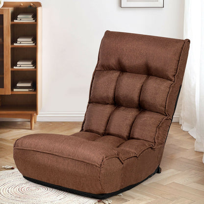 4-Position Adjustable Floor Chair Folding Lazy Sofa, Coffee Living Room at Gallery Canada