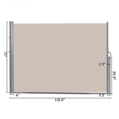 118.5 x 71 Inch Patio Retractable Folding Side Awning Screen Outdoor Shades at Gallery Canada